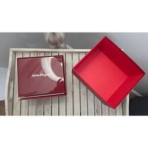 Salvatore Ferragamo Burgundy Watch Box Case w Dust Bag & Booklet